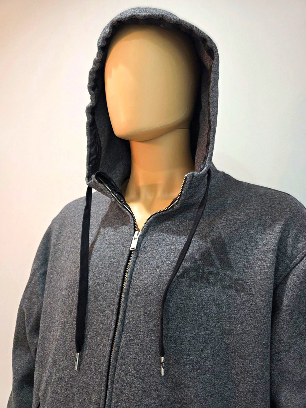 adidas Mens 2XL Gray NBA Full Zip Fleece Hoodie Hooded Pockets Regular Fit